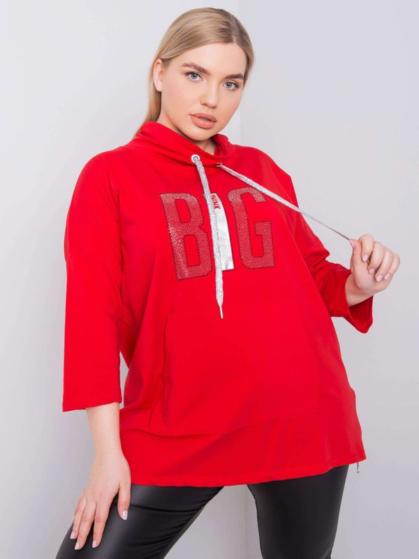 Fashionhunters Red oversize blouse with apps