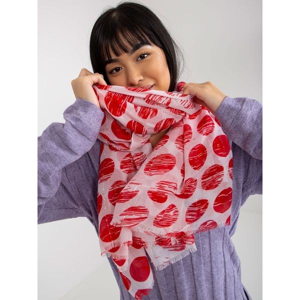 Fashionhunters Red women's scarf with polka dots and sequins