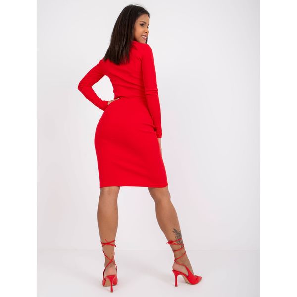 Fashionhunters Risa red pinstripe dress
