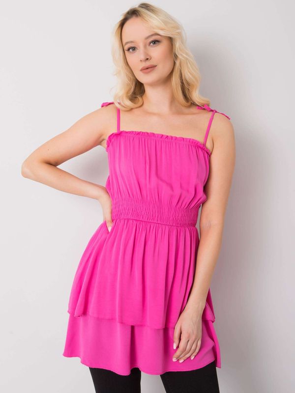 Fashionhunters Różowa tunika na ramiączkach