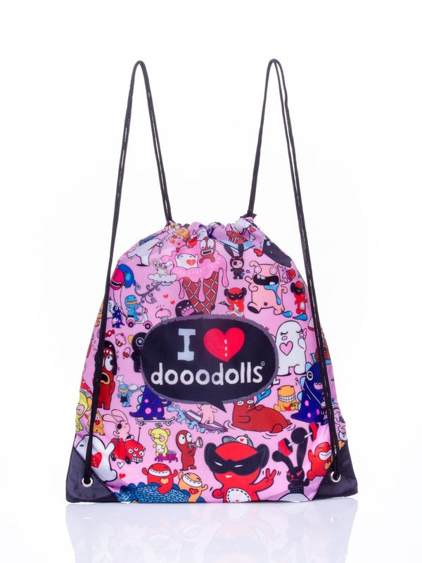 Fashionhunters Różowy plecak z motywem Dooodolls