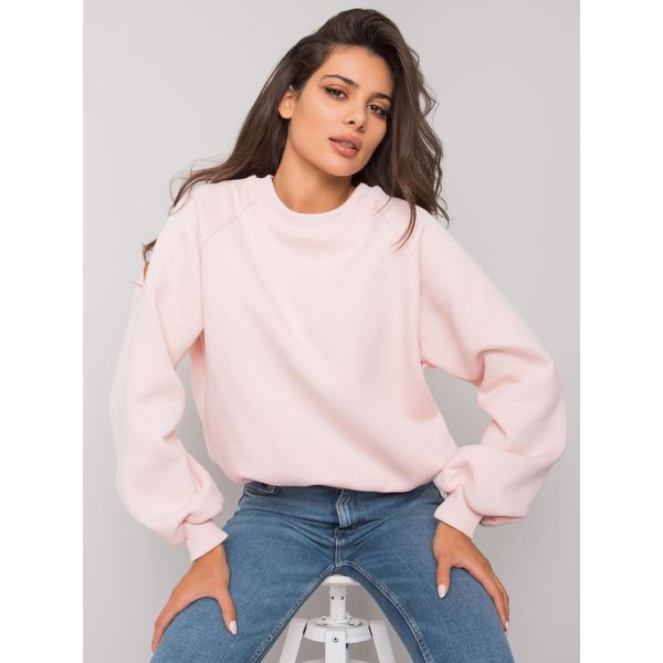 Fashionhunters RUE PARIS Light pink smooth sweatshirt
