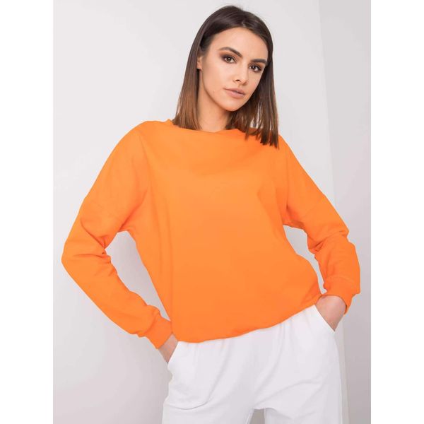 Fashionhunters RUE PARIS Pomarańczowa bluza bez kaptura