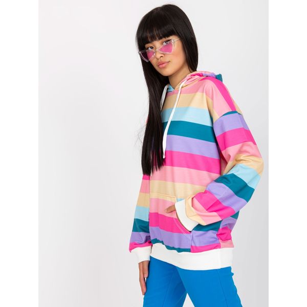 Fashionhunters RUE PARIS striped pouch pocket hoodie