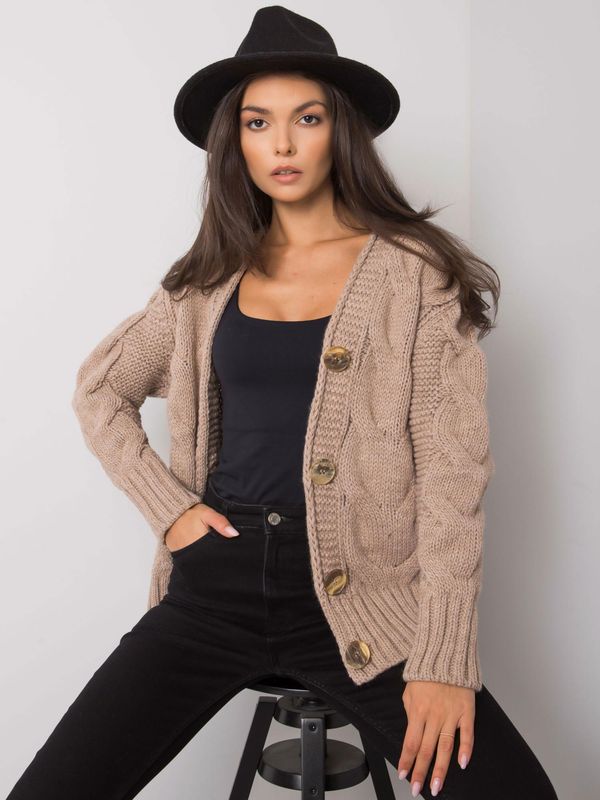 Fashionhunters RUE PARIS sweater in dark beige sweater