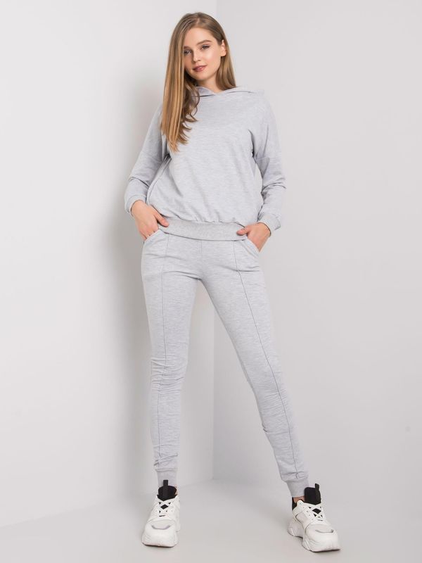 Fashionhunters Set of two-piece sweatshirts made of gray melange