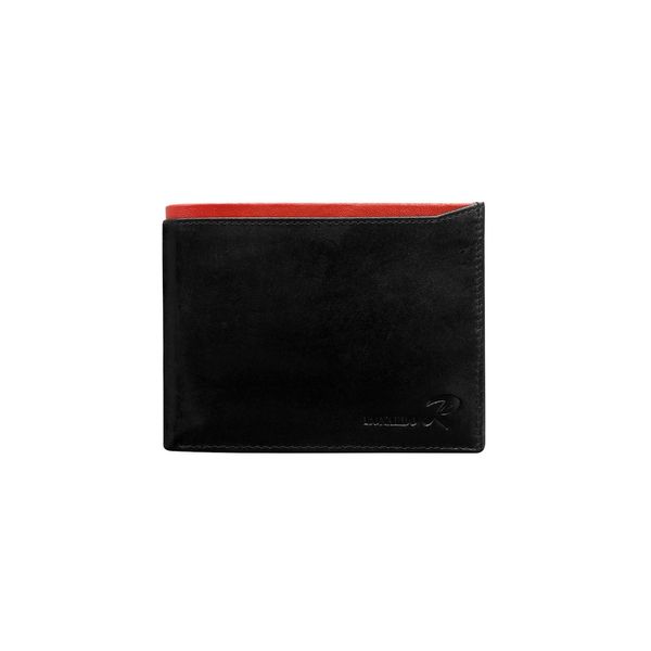 Fashionhunters Skórzany portfel dla mężczyzny z czerwoną wkładką