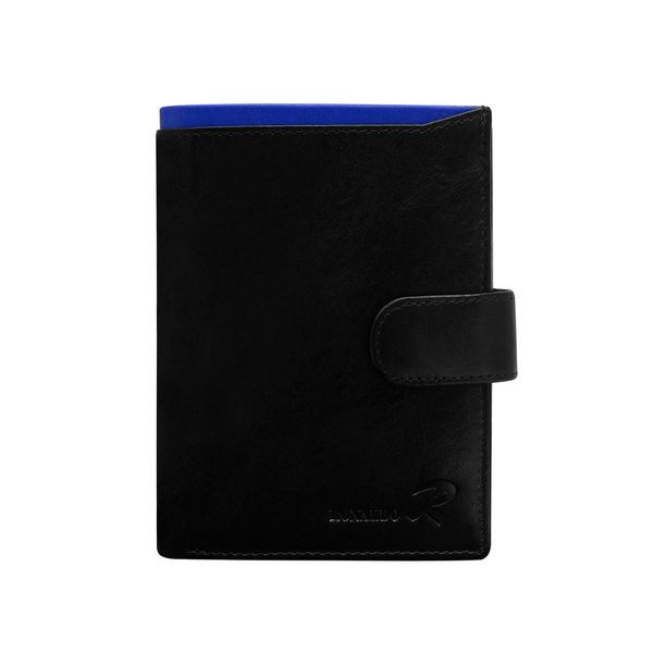 Fashionhunters Skórzany portfel dla mężczyzny z niebieskim modułem