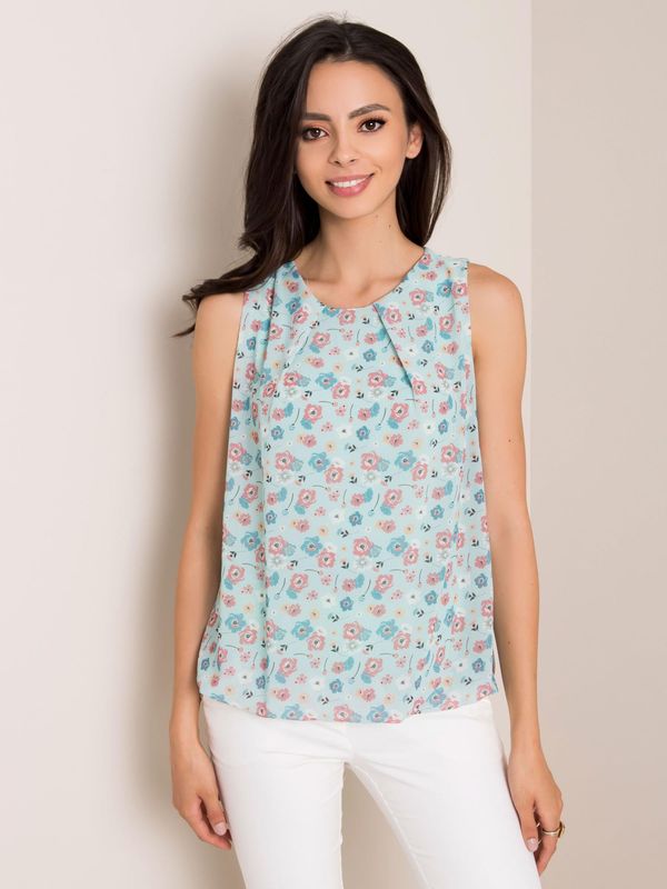 Fashionhunters SUBLEVEL Mint top z kwiatami