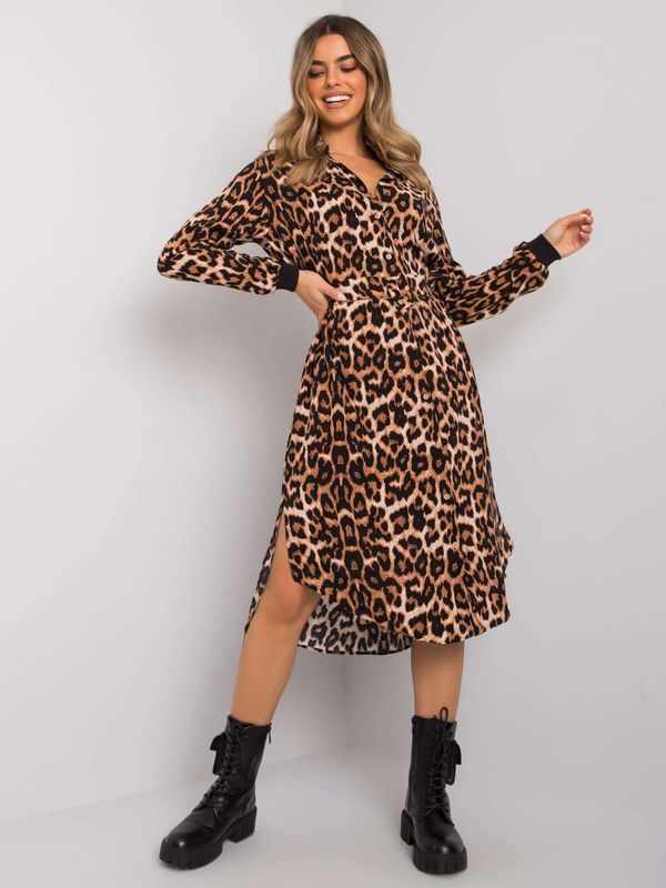 Fashionhunters Sukienka damska Fashionhunters Leopard