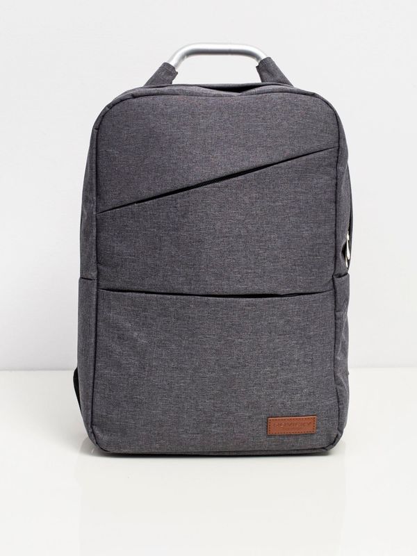 Fashionhunters Szary plecak na laptopa z kieszeniami