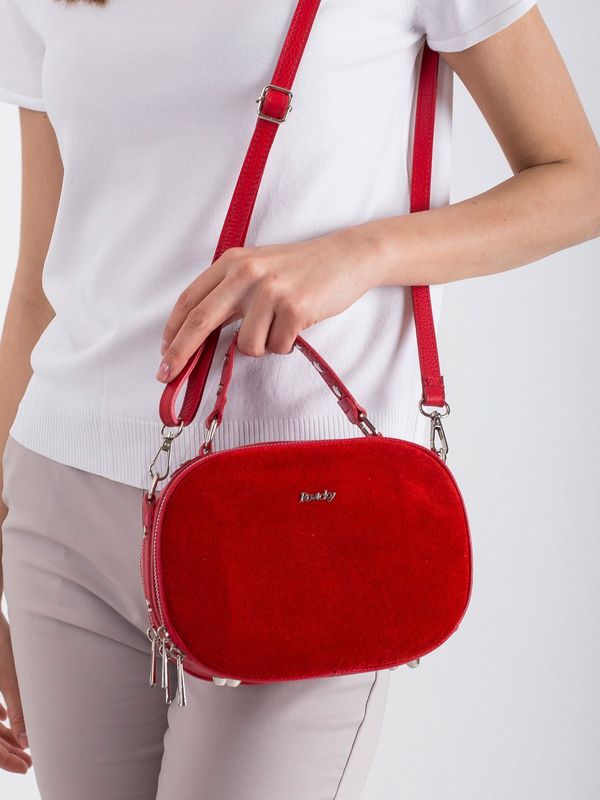 Fashionhunters Two-chamber red leather bag