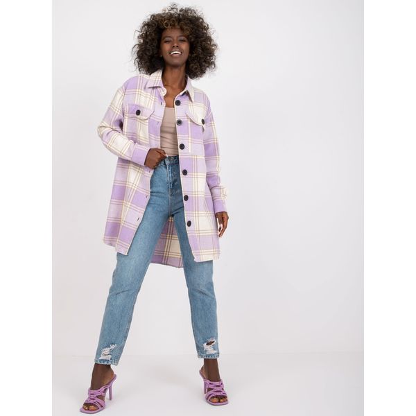 Fashionhunters Violet long checked shirt Marta