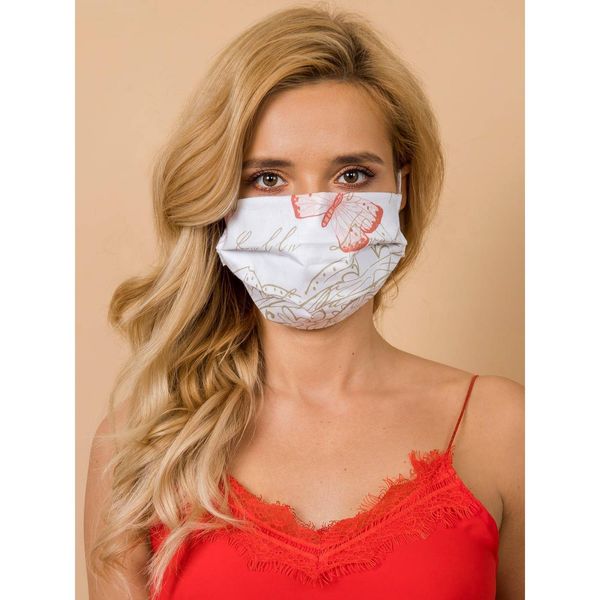 Fashionhunters White and beige reusable protective mask