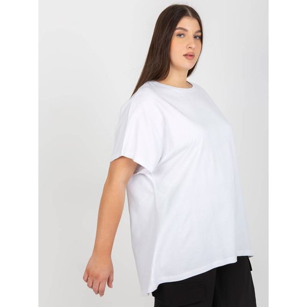 Fashionhunters White basic plus size t-shirt