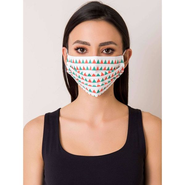 Fashionhunters White protective mask with a geometric print