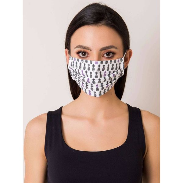 Fashionhunters White protective mask with pineapples