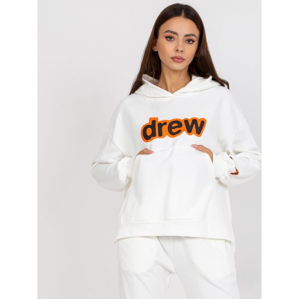 Fashionhunters White sweatshirt set with high-waisted trousers