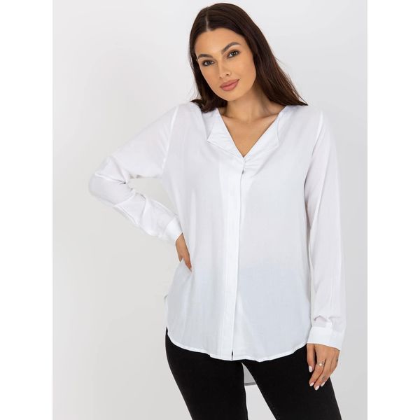 Fashionhunters White women's blouse with a SUBLEVEL neckline