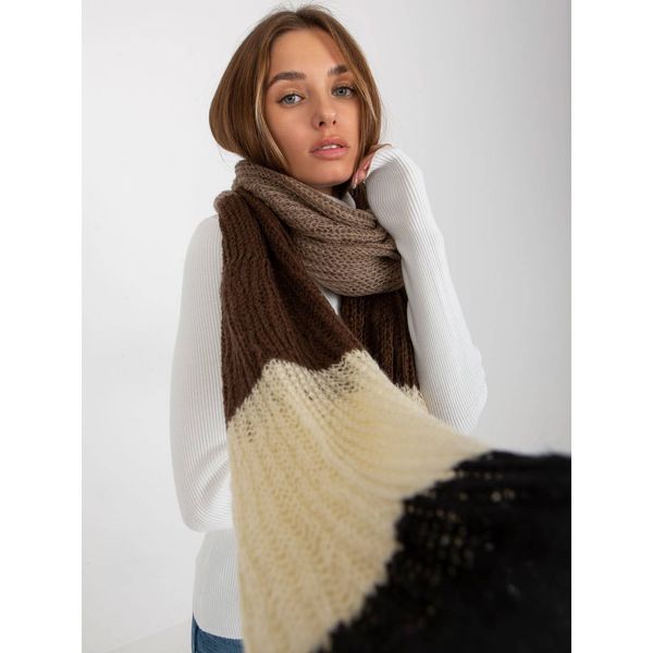Fashionhunters Women's black and brown knitted winter scarf