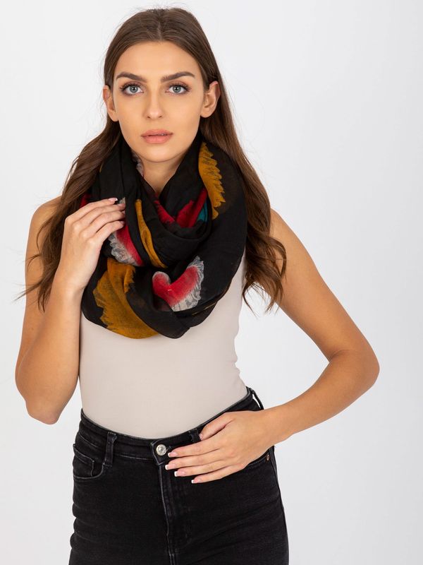 Fashionhunters Women's black scarf with prints