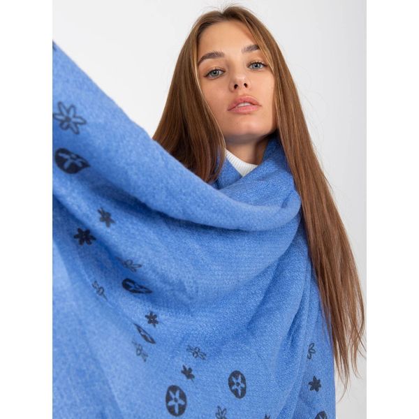 Fashionhunters Women's blue scarf with a print
