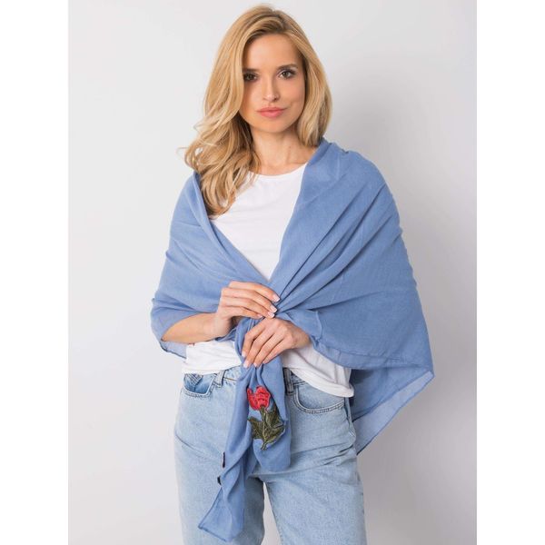 Fashionhunters Women's blue scarf with patches