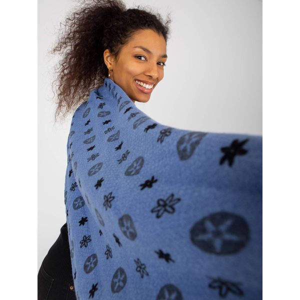 Fashionhunters Women's blue scarf with prints