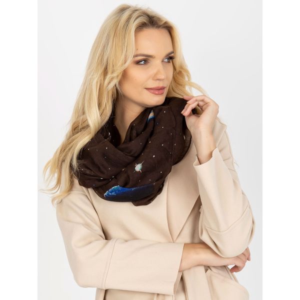 Fashionhunters Women's brown scarf with a print