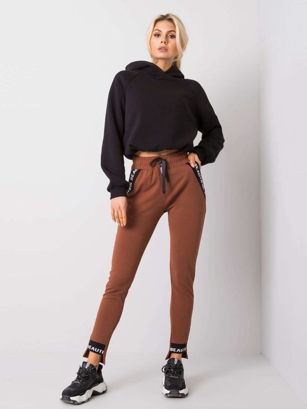 Fashionhunters Women's brown sweatpants