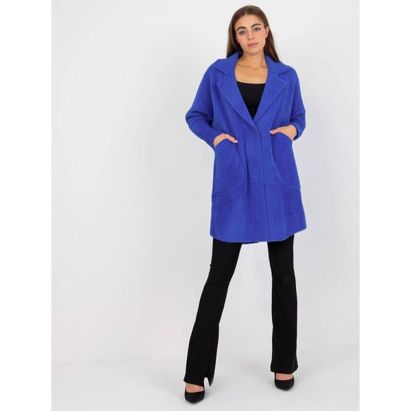 Fashionhunters Women's cobalt alpaca coat with Eveline pockets