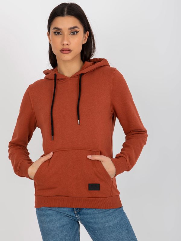 Fashionhunters Women's Cotton Sweatshirt - Brown