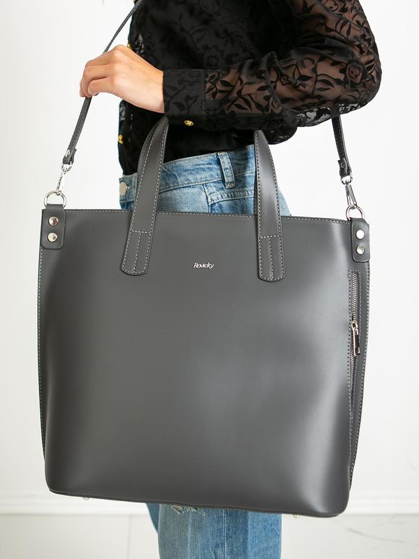 Fashionhunters Women's dark grey leather bag