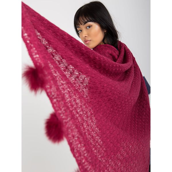 Fashionhunters Women's fuchsia scarf with an openwork pattern