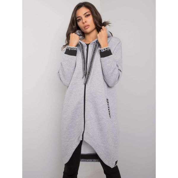 Fashionhunters Women's gray zip hoodie