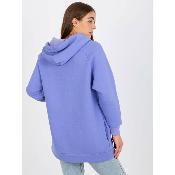 Fashionhunters Women's light purple long sweatshirt with a zipper