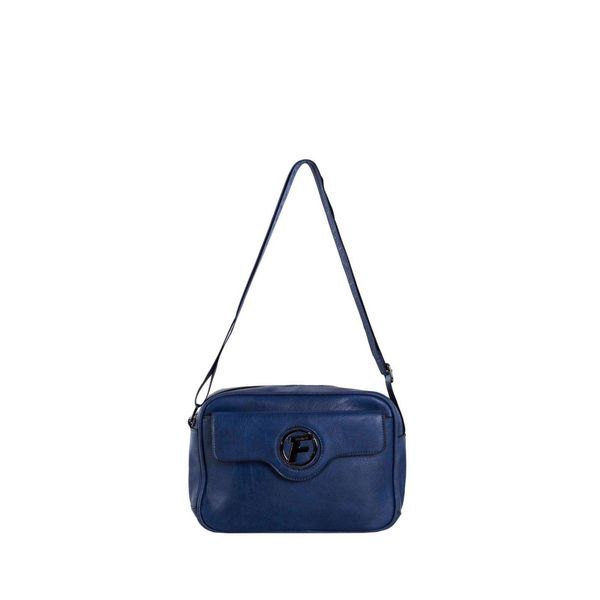 Fashionhunters Women's navy blue eco-leather messenger bag