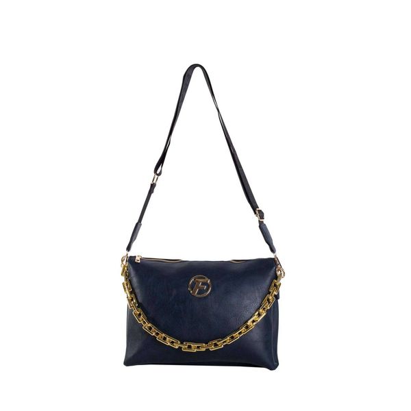Fashionhunters Women's navy blue shoulder bag with a wide strap