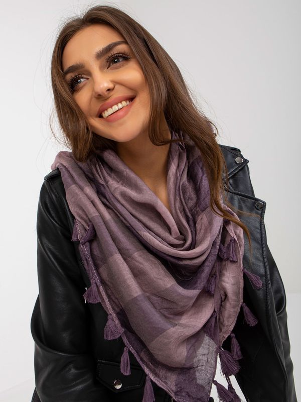 Fashionhunters Women's purple scarf with fringes