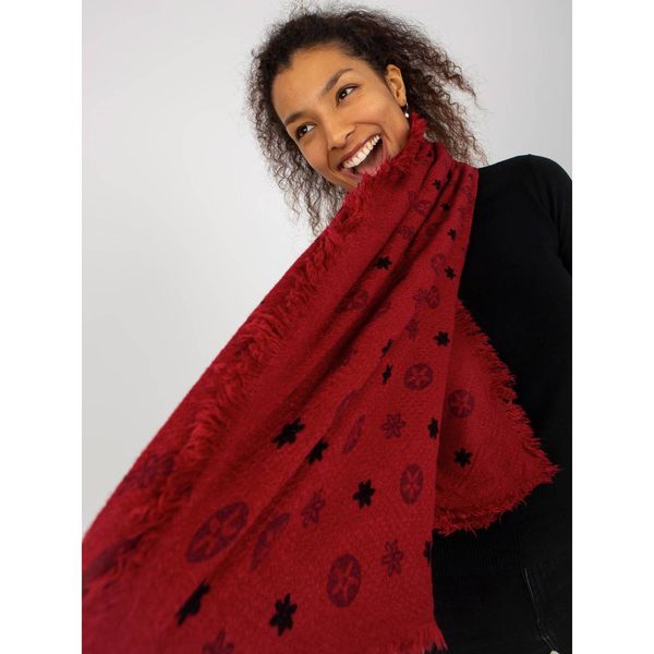 Fashionhunters Women's red scarf with a print