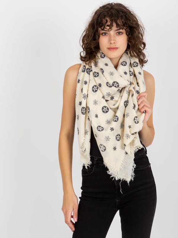 Fashionhunters Women's scarf with print - ecru