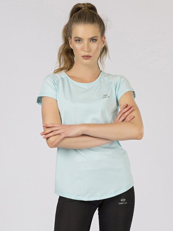 Fashionhunters Women's sports shirt TOMMY LIFE in light blue