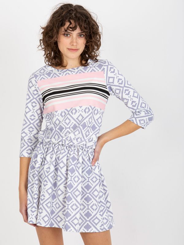 Fashionhunters Women's T-shirt dress with prints - multicolored