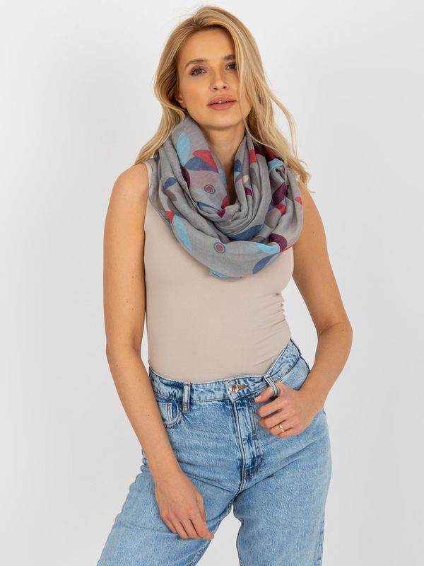 Fashionhunters Women's tunnel scarf with print - gray
