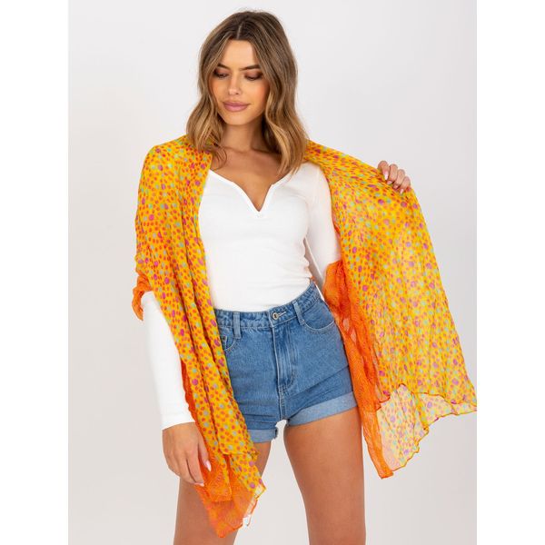 Fashionhunters Yellow and orange patterned viscose scarf