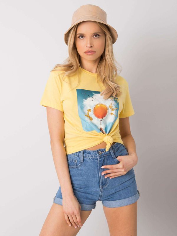 Fashionhunters Yellow Women's Cotton T-shirt