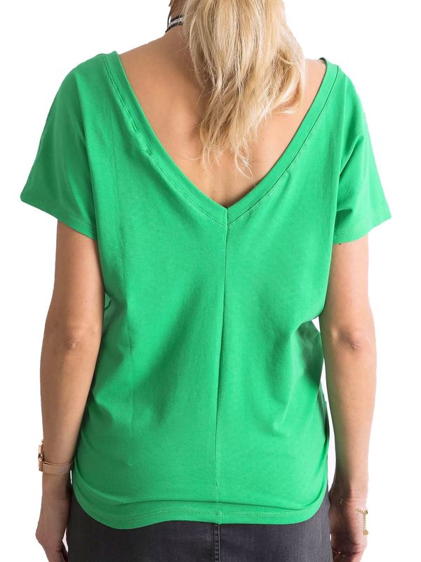 Fashionhunters Zielony t-shirt z tyłu