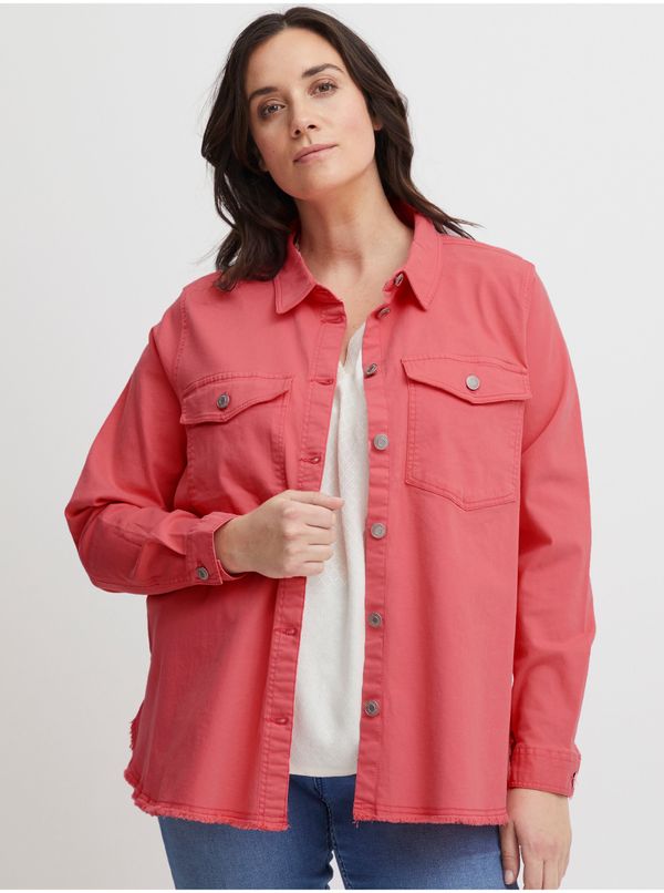 Fransa Pink Denim Shirt Jacket Fransa - Women