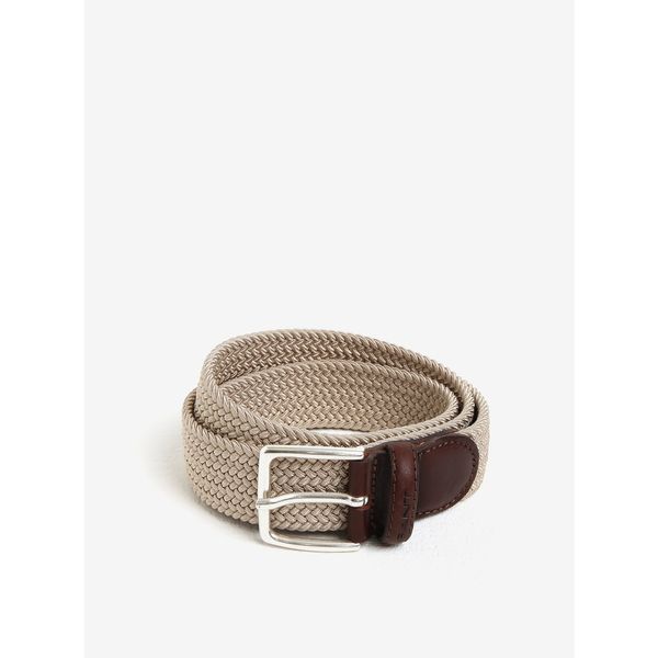 Gant Brown-Beige Men's Belt with Leather Details GANT Elastic - Men