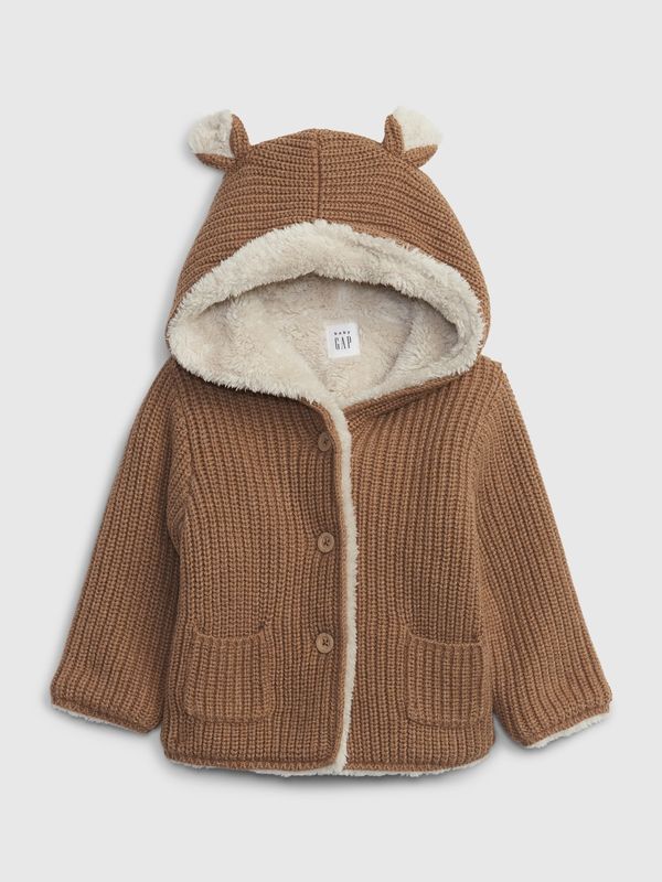GAP GAP Baby knitted jacket with fur - Boys